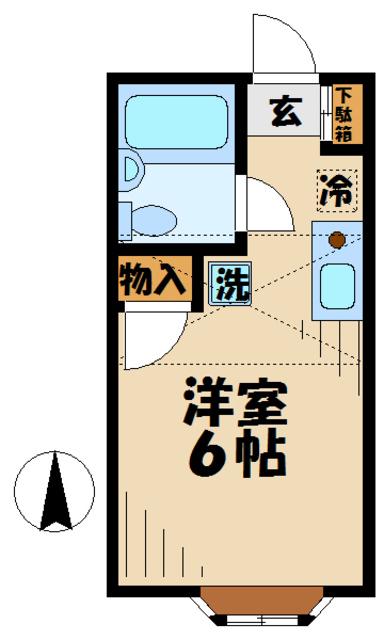 セシル01(1K/2階)の間取り写真