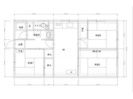 梅木ビル(3DK/2階)の間取り写真