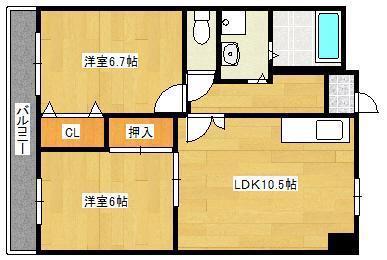 ルネッサンス宮ノ尾II(2LDK/3階)の間取り写真
