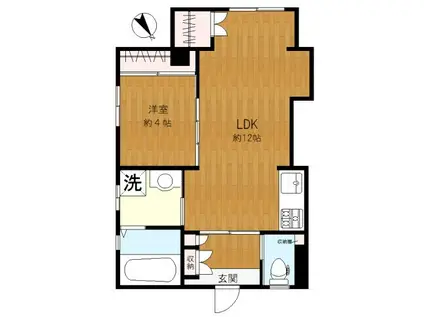 根津マンション(1LDK/1階)の間取り写真
