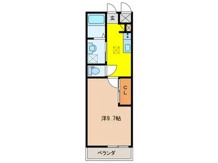 PADMA HILLS(1K/2階)の間取り写真