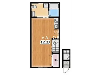 BELLA VISTA町田(ワンルーム/2階)の間取り写真