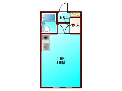 コーポ岩谷(ワンルーム/3階)の間取り写真