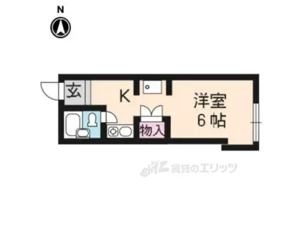 パインフィールド北白川3(1K/1階)の間取り写真