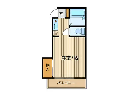 クレイドル(1K/1階)の間取り写真