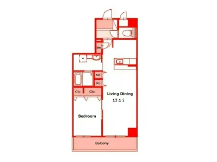 ル・シャトー・オンジェム(1LDK/5階)の間取り写真