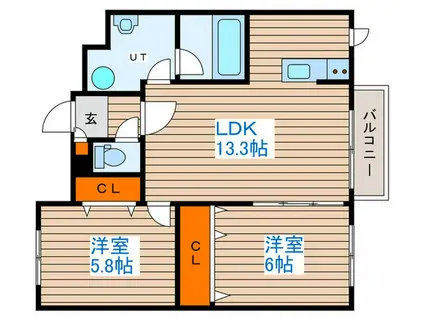  LUCE (2LDK/2階)の間取り写真
