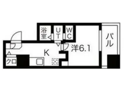 エヌエムキャトフヴァンアン(ワンルーム/9階)の間取り写真