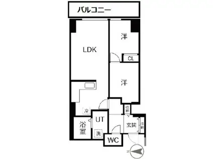 シティコート目黒4号棟 4(2LDK/2階)の間取り写真