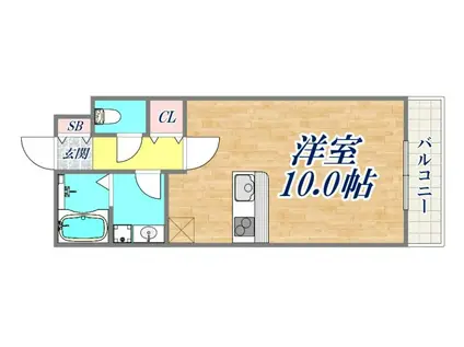 サンビルダープラス高羽ガーデン(ワンルーム/1階)の間取り写真