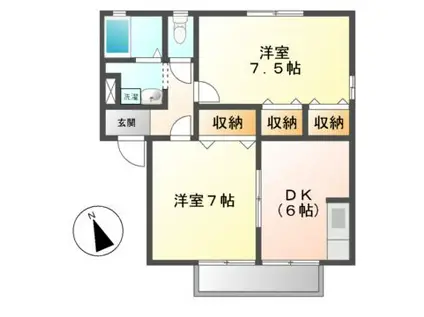 シトラスの風(2DK/2階)の間取り写真