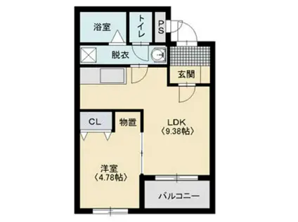 グランディール(1LDK/2階)の間取り写真