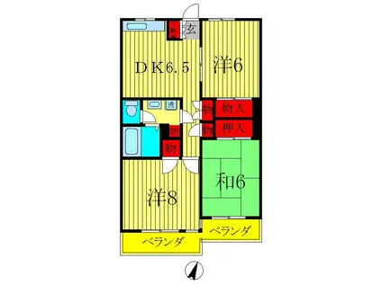 ハウス1897(3DK/1階)の間取り写真