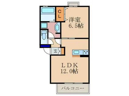 FUSHIMI WISE(1LDK/1階)の間取り写真