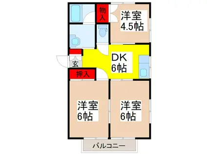 メゾン古谷D2(3DK/2階)の間取り写真