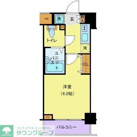 ジェノヴィア京成立石IIIスカイガーデン(1K/2階)の間取り写真
