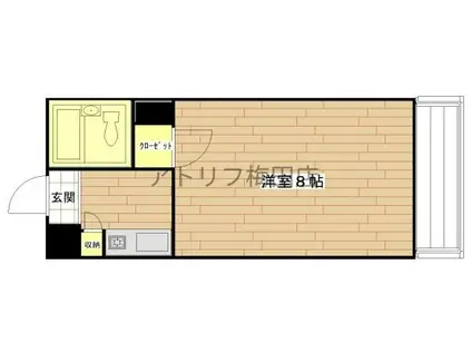 サンクリエイト薫風(1K/5階)の間取り写真