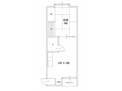 メゾンソルトイン(1LDK/2階)の間取り写真