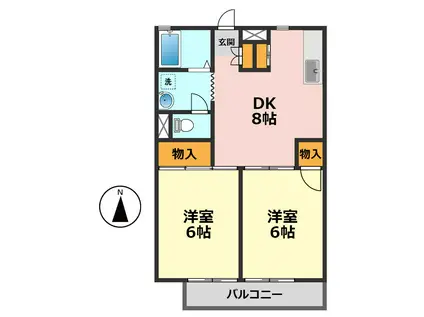サンテラス北小岩(2DK/2階)の間取り写真