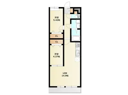 ミリアビタ習志野台(2LDK/1階)の間取り写真
