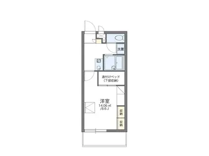 レオパレスパレスマンション II(1K/2階)の間取り写真