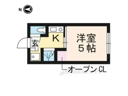 東楽ハイツ(ワンルーム/1階)の間取り写真