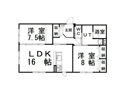 コートロティ(2LDK/1階)の間取り写真