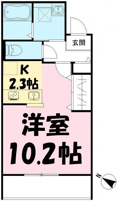アドヴァンス(ワンルーム/3階)の間取り写真