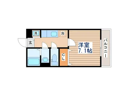 グランリアーレ荒井駅前(1K/3階)の間取り写真