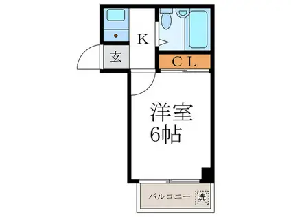 シルビア21(1K/2階)の間取り写真