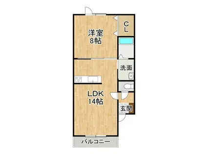 スペース8(1LDK/2階)の間取り写真