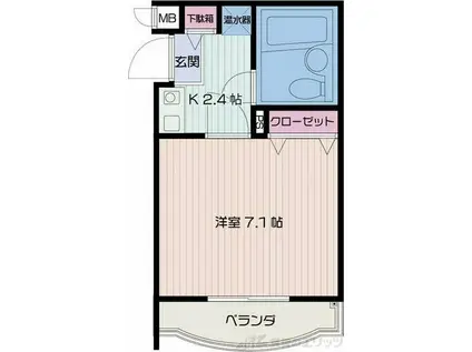 エスポワール21(1K/2階)の間取り写真