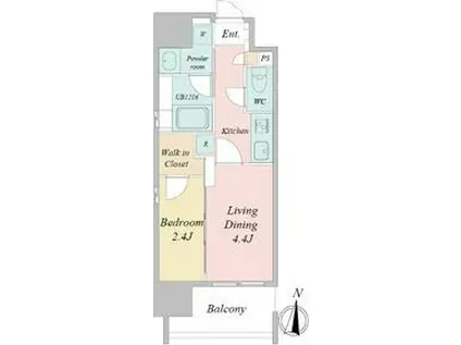 シーズンフラッツ矢場(2K/6階)の間取り写真