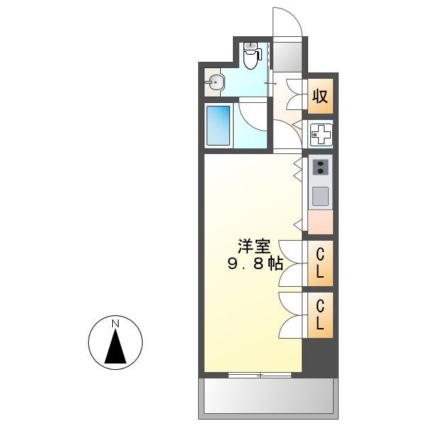 S-FORT桜山(ワンルーム/4階)の間取り写真