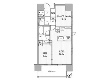 ディームス渋谷本町(1SLDK/5階)の間取り写真