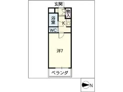 メゾン鶴里(1K/4階)の間取り写真