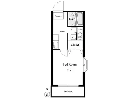 メゾンレスポワール(1K/2階)の間取り写真
