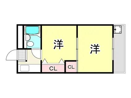 アルカディアマーユII(2K/1階)の間取り写真