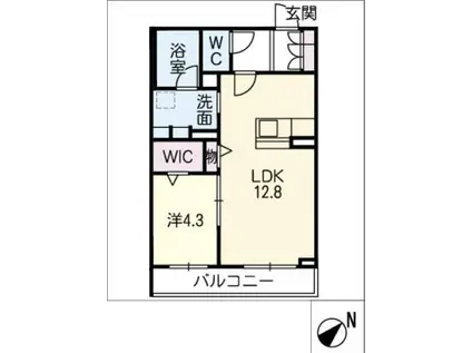 クオレールII(1LDK/2階)の間取り写真