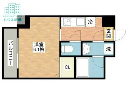 フォレスト赤迫(1K/7階)の間取り写真