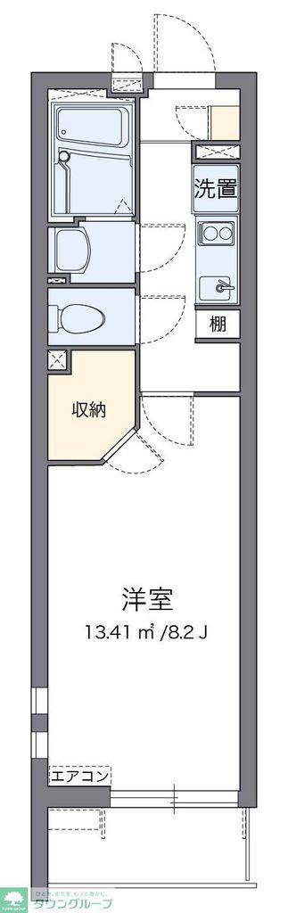 クレイノビッグアロー(1K/3階)の間取り写真