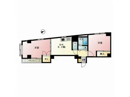 グランドール目白(2DK/2階)の間取り写真