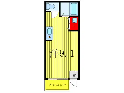 LUCIA(ワンルーム/1階)の間取り写真