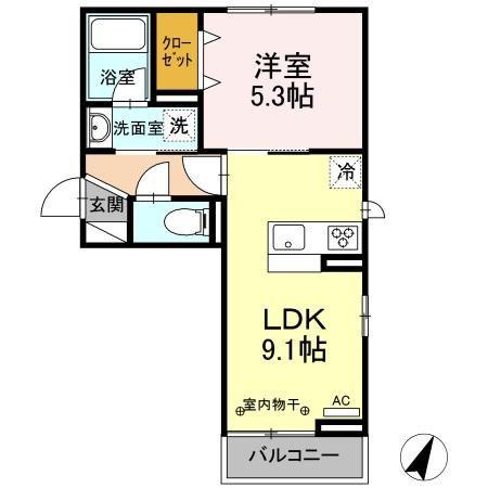 ラ・ルーチェ上田レジデンス(1LDK/3階)の間取り写真
