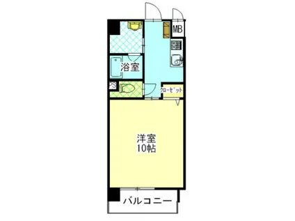 柳町Aマンション(1K/9階)の間取り写真