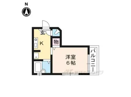 かりんハイツB棟(1K/2階)の間取り写真