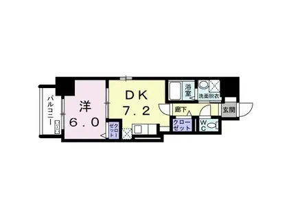 ウエストサイド中山道(1DK/11階)の間取り写真