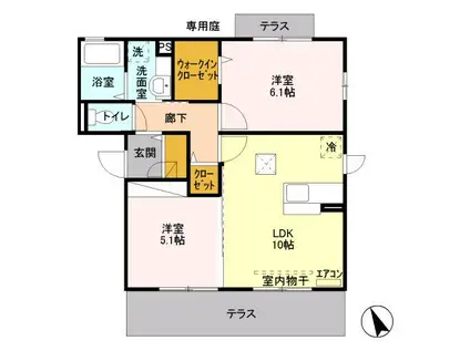 ラフィネ(2LDK/3階)の間取り写真