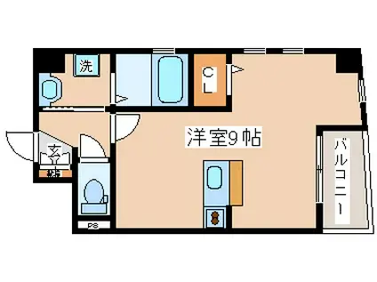 フォレストコート西元町(ワンルーム/4階)の間取り写真