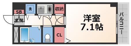 サンモール(1K/10階)の間取り写真